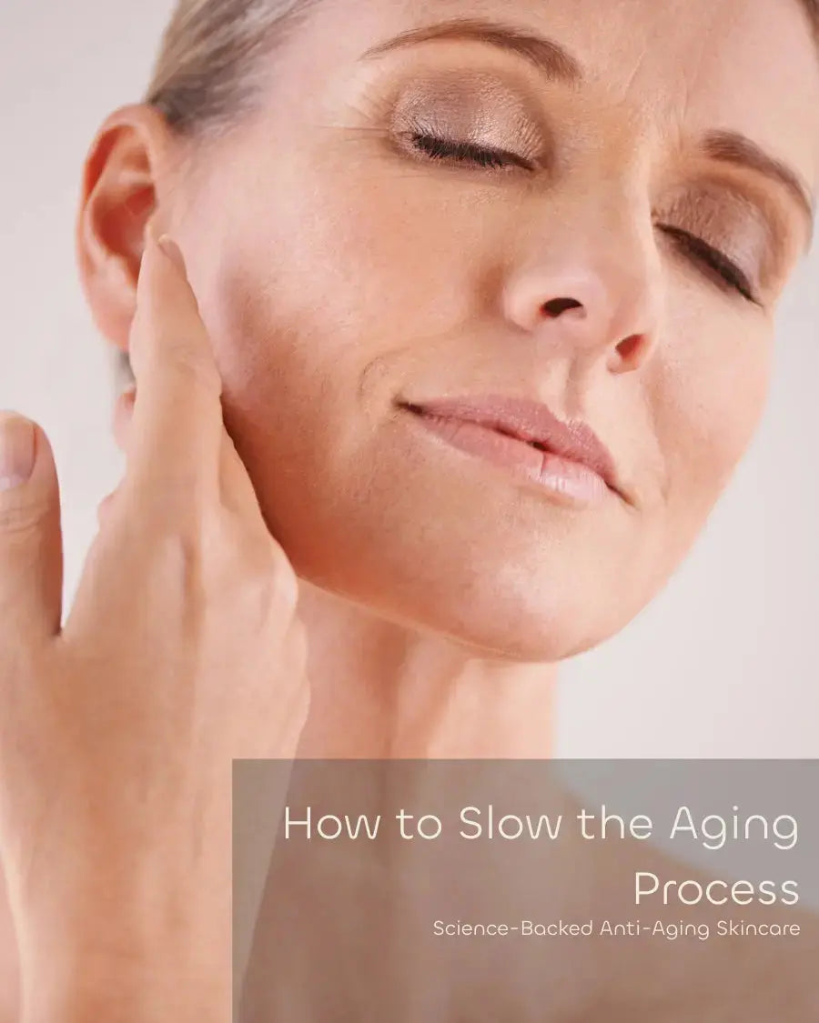 Mature woman enjoying Frosteam anti-aging skincare, showing smoother texture and youthful glow.