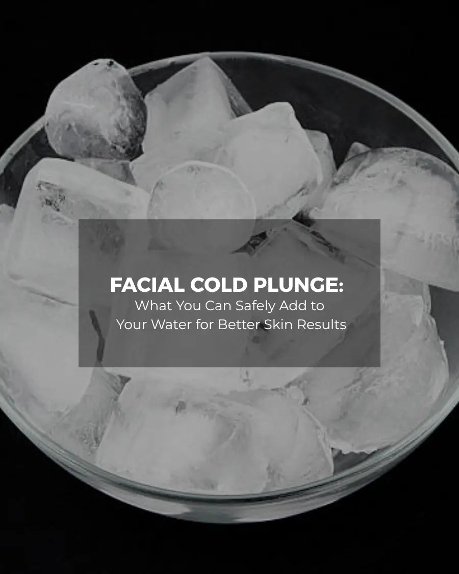 Glass bowl of ice cubes, safe facial cold plunge additives cover