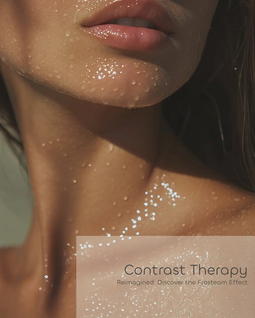 Contrast therapy skincare image with water drops on skin