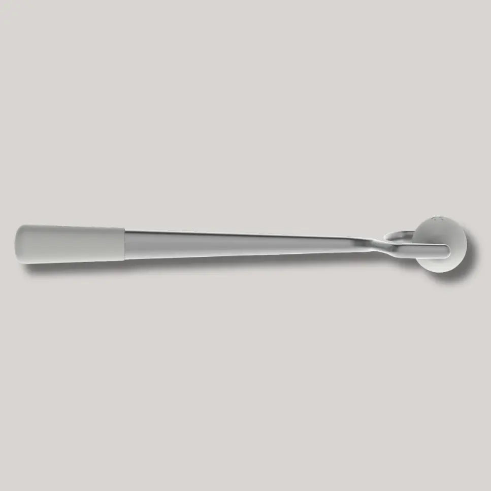 Frosteam facial massage tool side view – ergonomic handle with cooling stone head