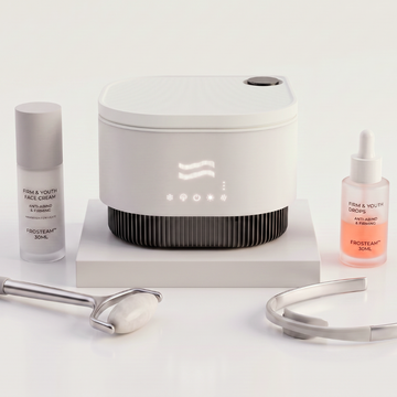 Frosteam Harmony Fullset — 3-in-1 facial device with face roller, dive breather, Firm & Youth Cream and Aqua Drops serum