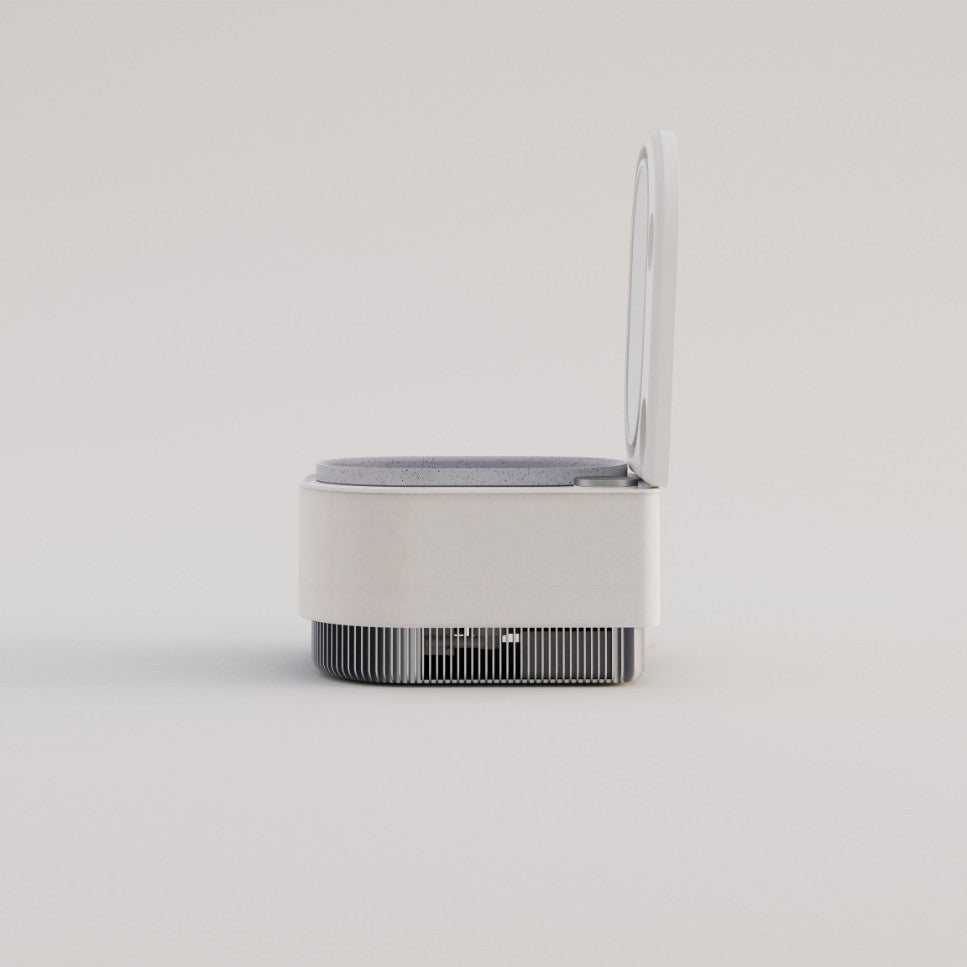 Side view of Frosteam device showing aluminum cooling plate