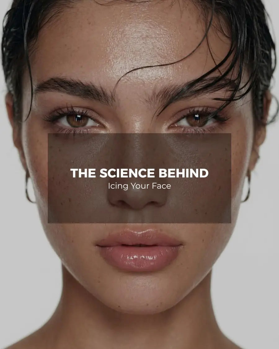 Woman with glowing skin after cold therapy facial treatment - Frosteam cold therapy for skin science