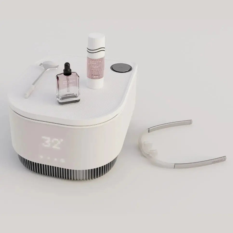 Frosteam Complete Ritual Set with face cream, serum, roller, and 3-in-1 device