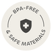 BPA-free safe materials badge on Frosteam device, non-toxic and skin-safe materials for facial steam and cold therapy
