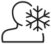 Cold therapy facial icon representing Frosteam cooling technology for skin tightening, de-puffing and inflammation reduction