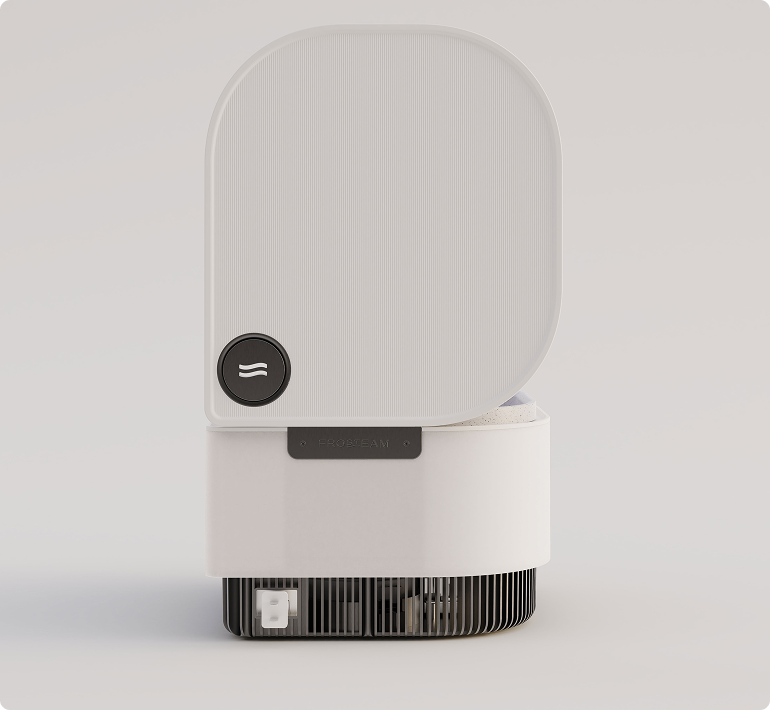 Close-up of Frosteam device controls and interface.