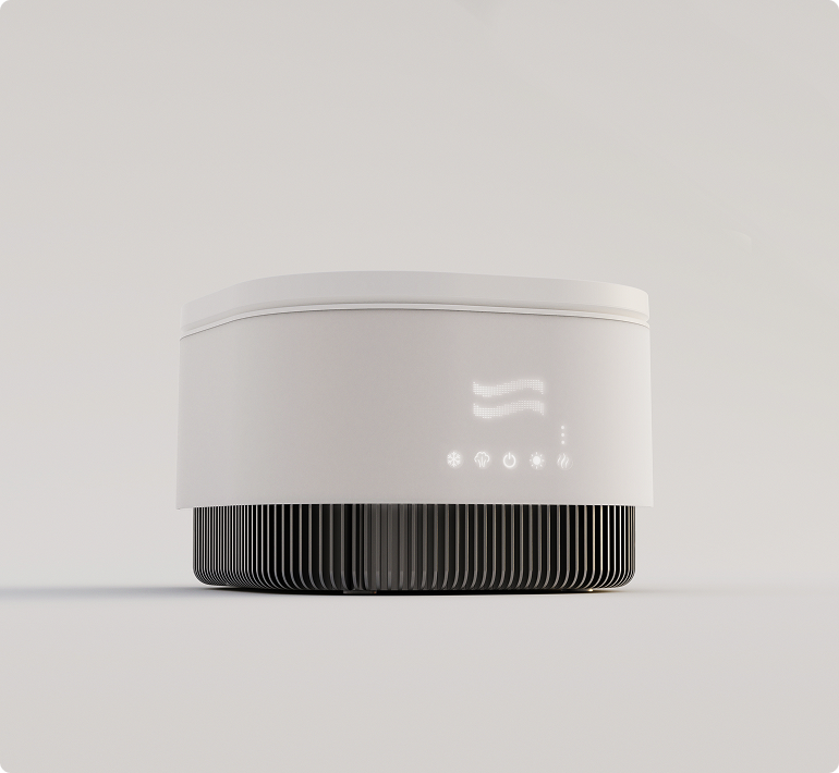 Detail view of the Frosteam device base and structure.