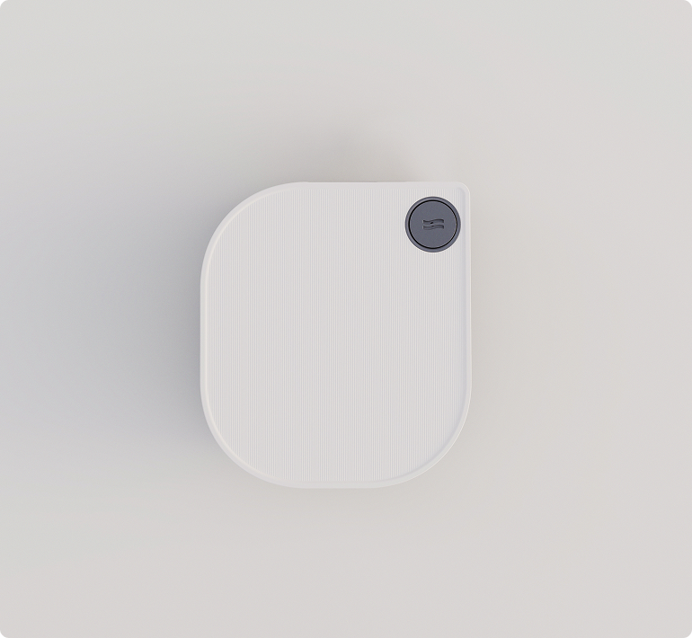 Frosteam skincare device shown from the front with minimalist design.