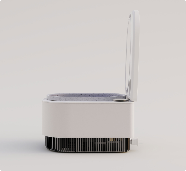 Minimalist design view of the Frosteam skincare device.