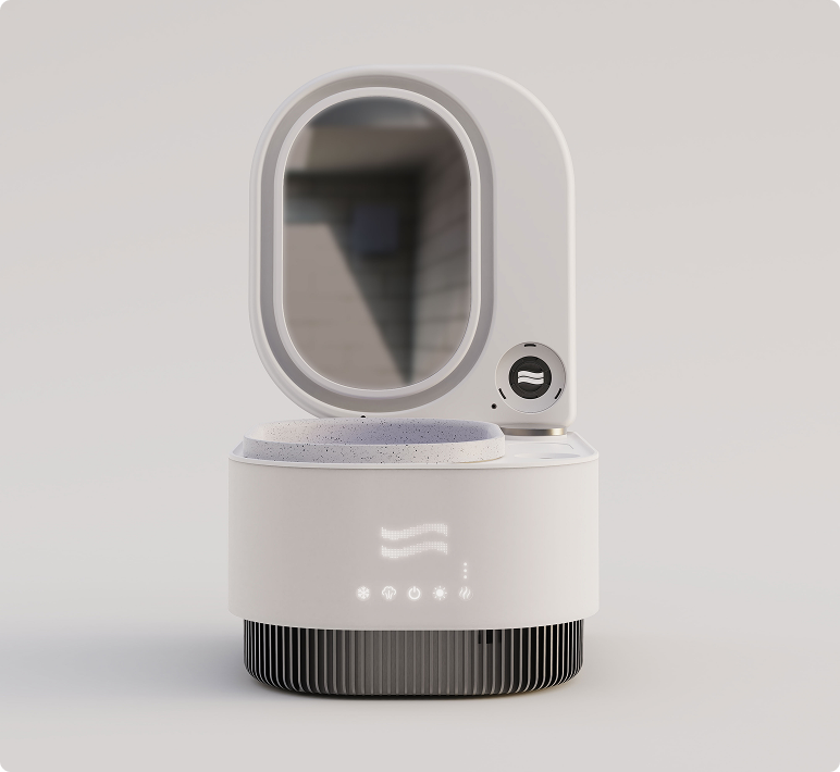 Frosteam device set up for a facial skincare session.