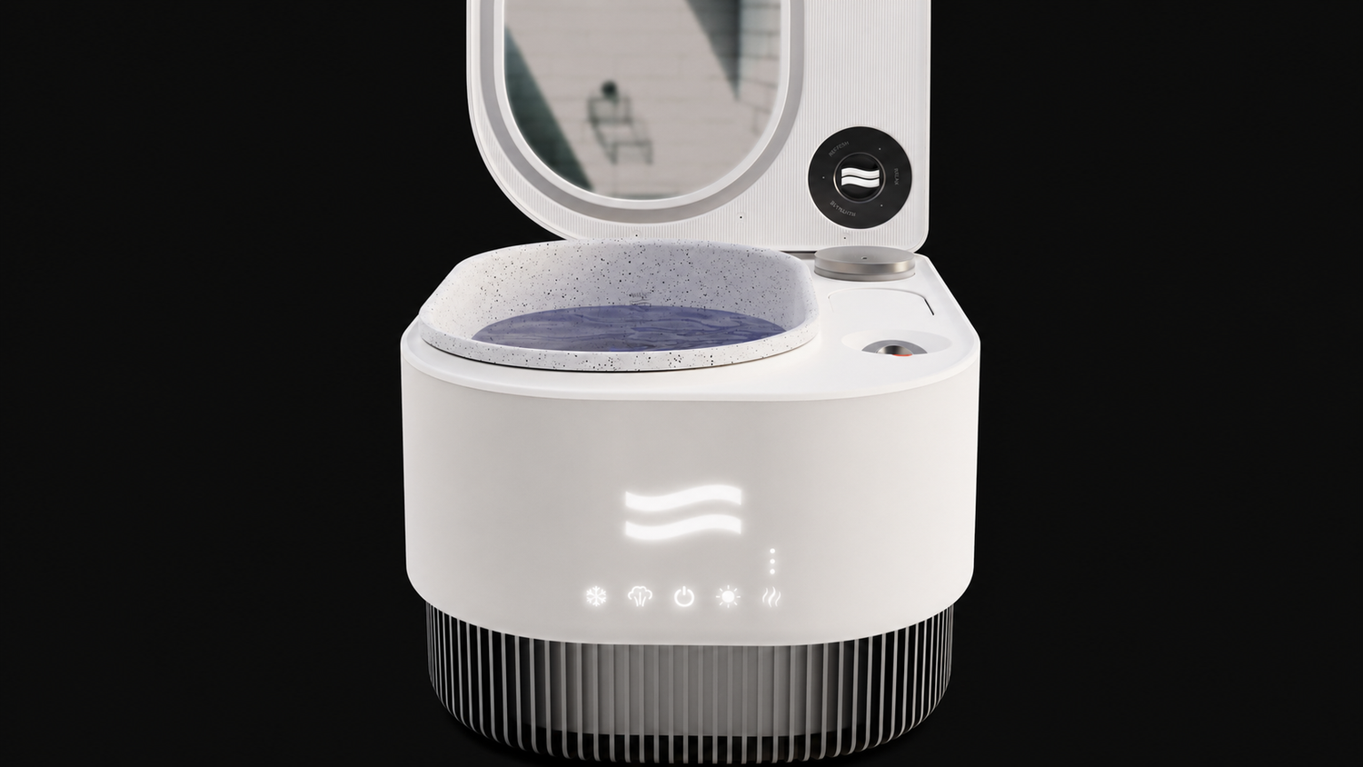Frosteam facial cold plunge bowl designed to cool skin, tighten pores, and reduce facial inflammation