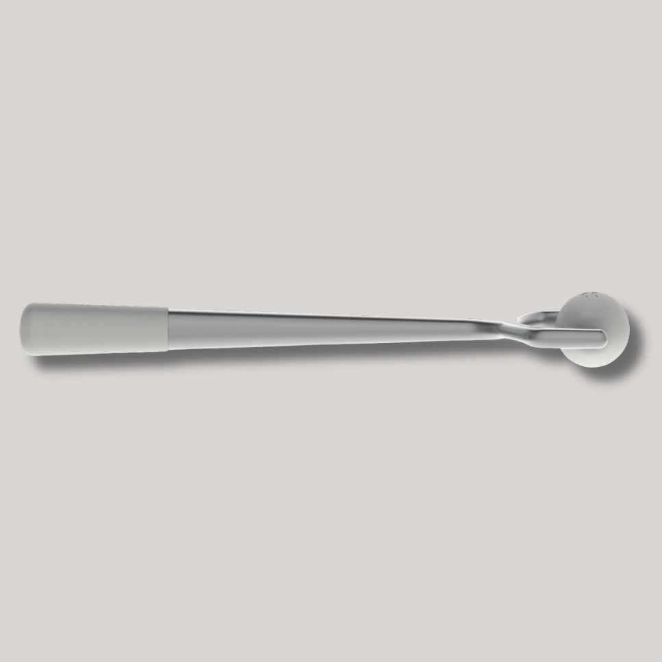 Frosteam facial massage tool side view – ergonomic handle with cooling stone head