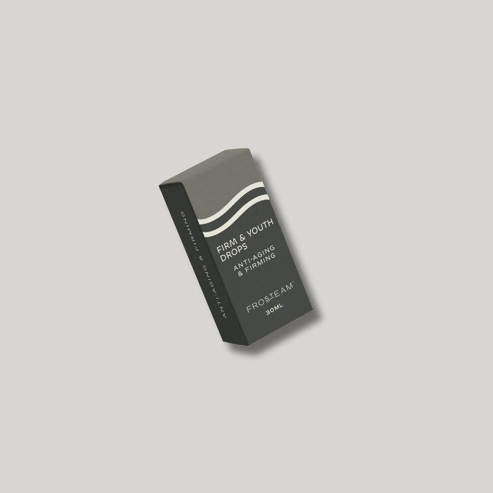 Frosteam Firm & Youth Drops anti-aging serum packaging box – 30ml