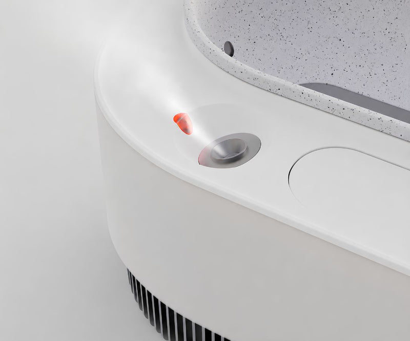 Frosteam Harmony nano-ionic steam nozzle in action with illuminated indicator