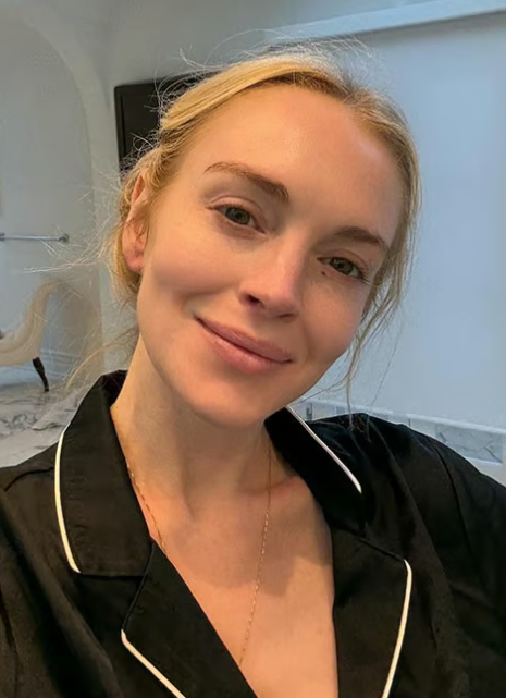 Lindsay Lohan incorporating facial cold therapy into her skincare routine for refreshed, revitalized skin