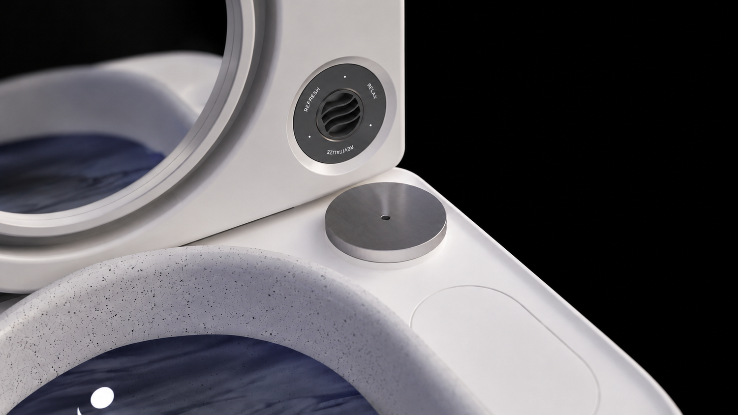 Frosteam essential oil diffuser integrated into the device for aromatherapy and a calming wellness experience at home
