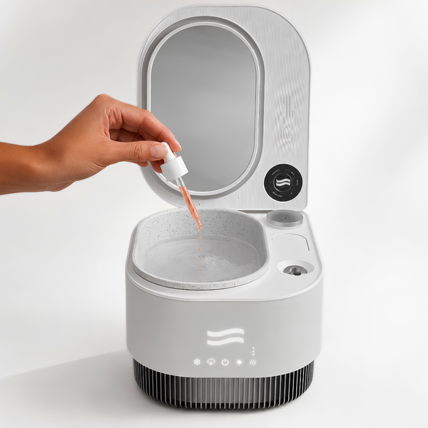Adding Aqua Drop Serum into the Frosteam Harmony cold basin