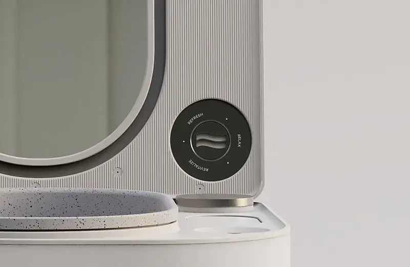Harmony mirror lid with the aromatherapy diffuser dial